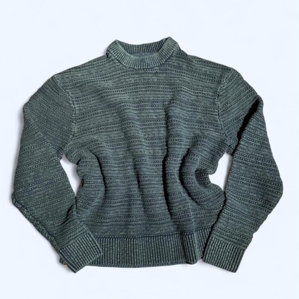 Abercrombie & Fitch Men's Green Chunky Knit Sweater